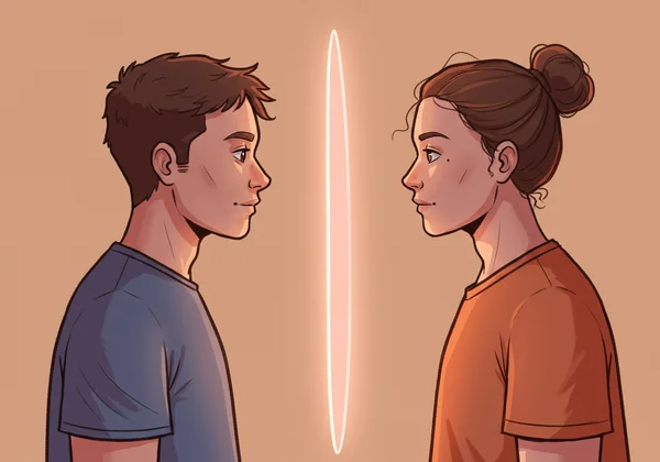 Couple communicating, setting clear and healthy boundaries.