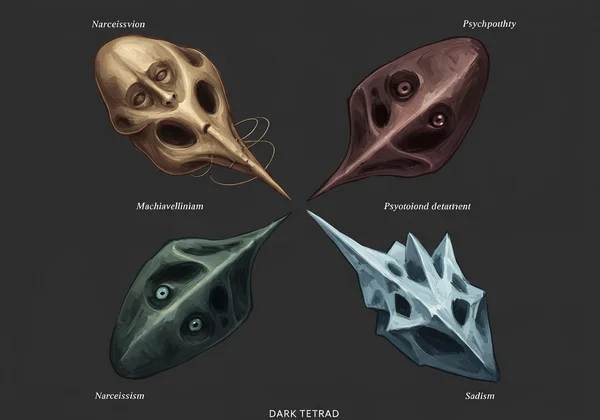 Biểu tượng trừu tượng của các đặc điểm tính cách đen tối