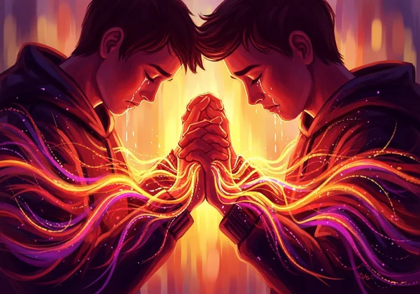 Two people sharing a strong emotional connection