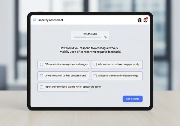 User taking an online empathy test