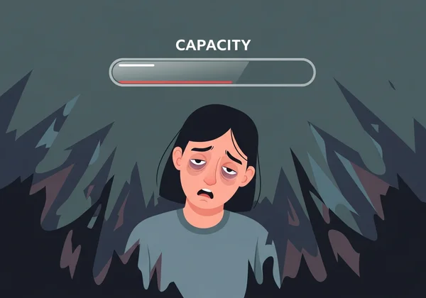 Person feeling stressed and emotionally drained