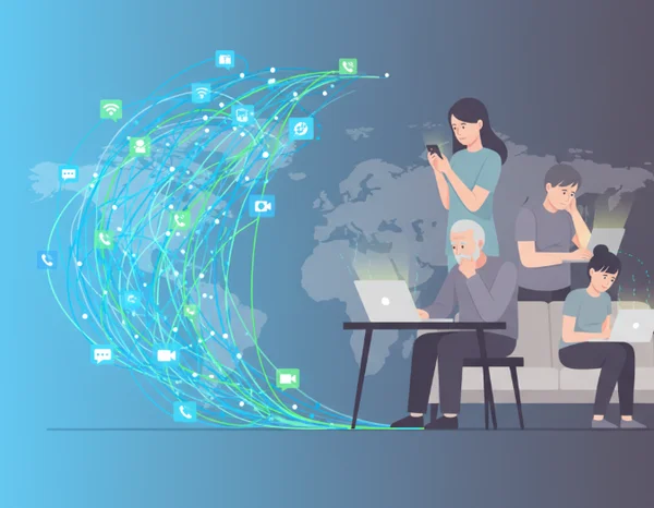 People struggling to connect through digital screens